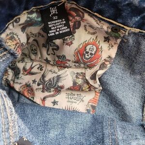 Ed Hardy Classic Blue Y2K Baggy Denim Jeans